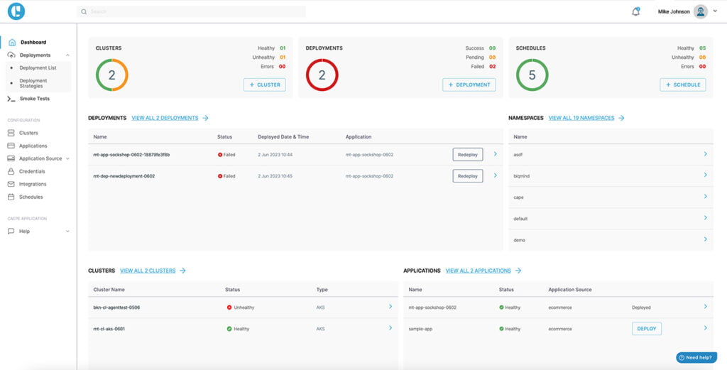 CAEPE app - dashboard